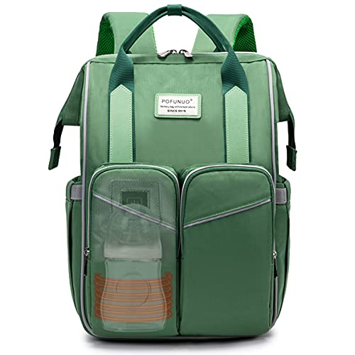 Bezi Çanta Sırt Çantası,Taşınabilir Şişe ısıtıcı ile, büyük Unisex Bebek Çantaları Erkek Kız için, su geçirmez Şık Seyahat